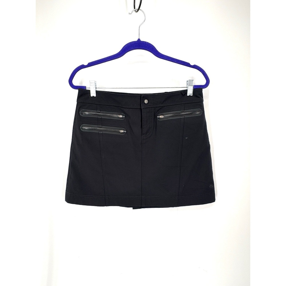 Athleta Scuba Skirt Womens 6 Black Mini Zipper Athletic